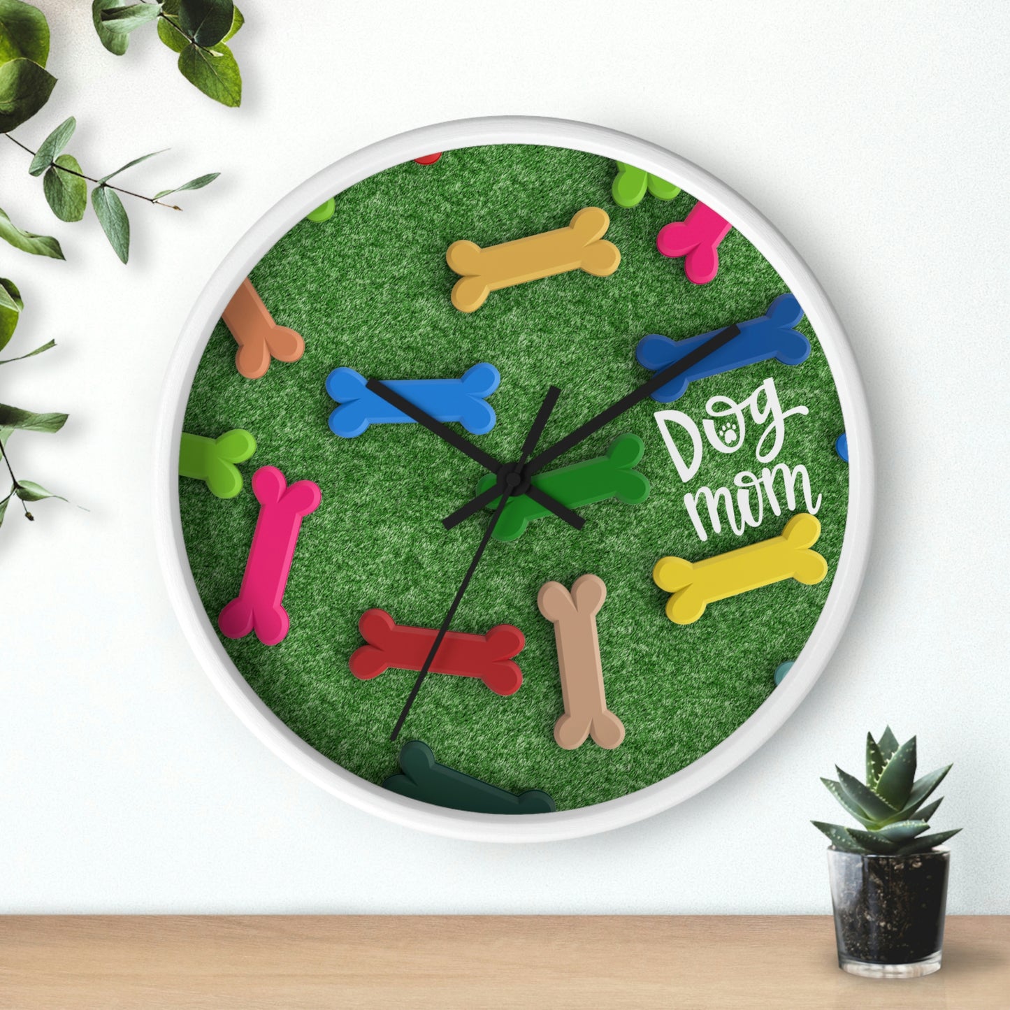 Grassy Dog Wall Clock