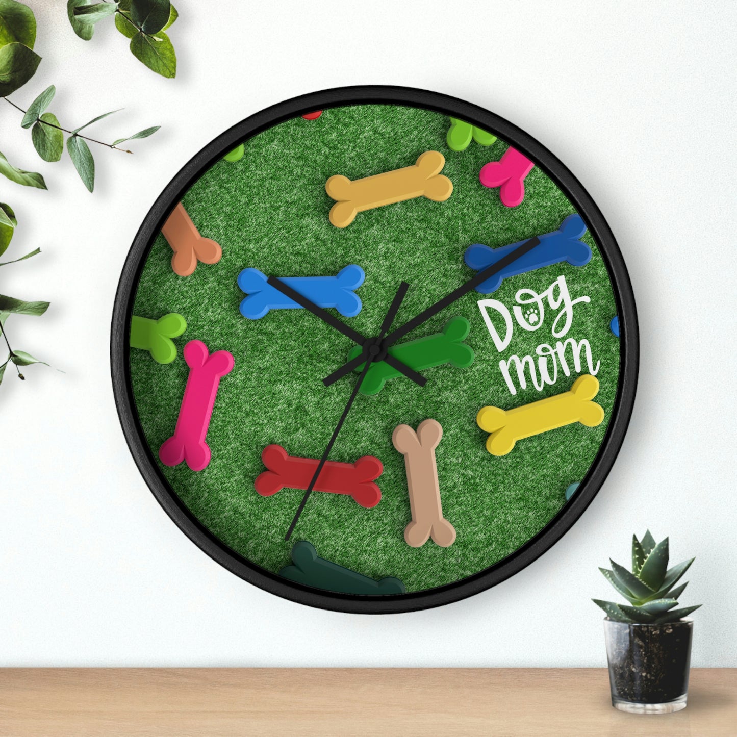 Grassy Dog Wall Clock