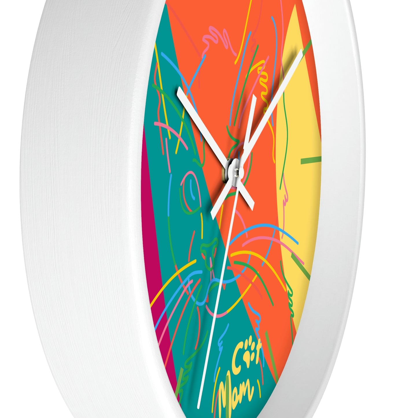 Cat Lines Wall Clock