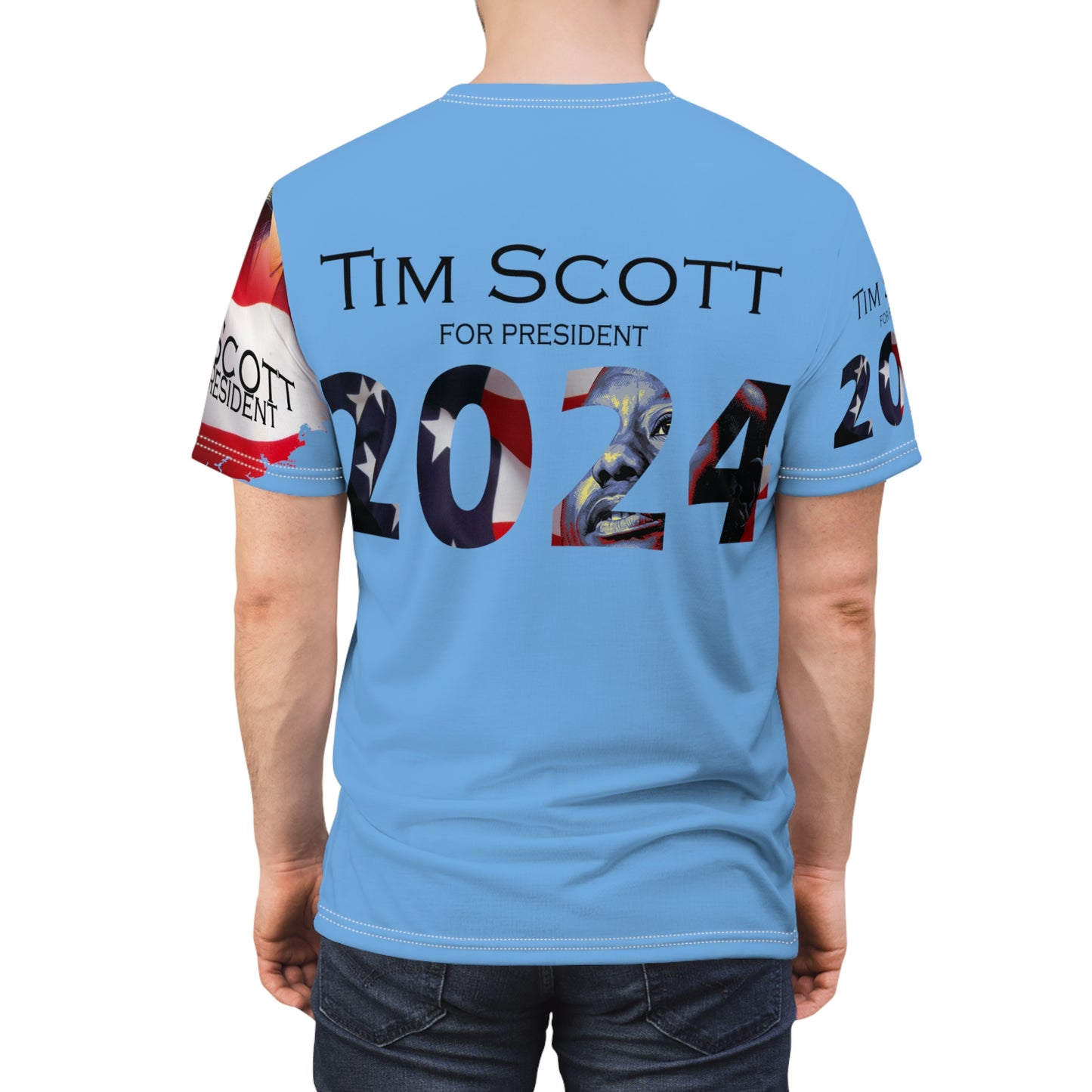 Tim Scott Blue Unisex Cut & Sew Tee (AOP)