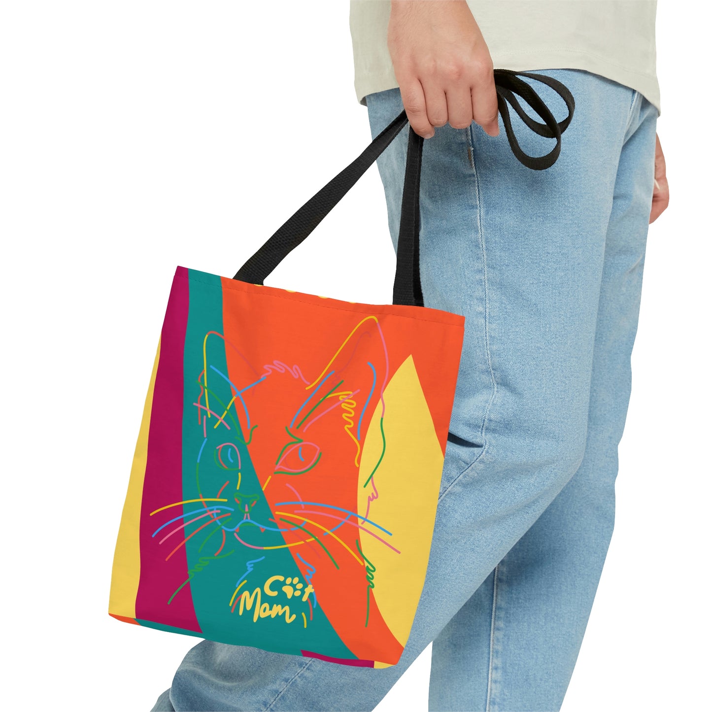 Cat Lines Tote Bag (AOP)