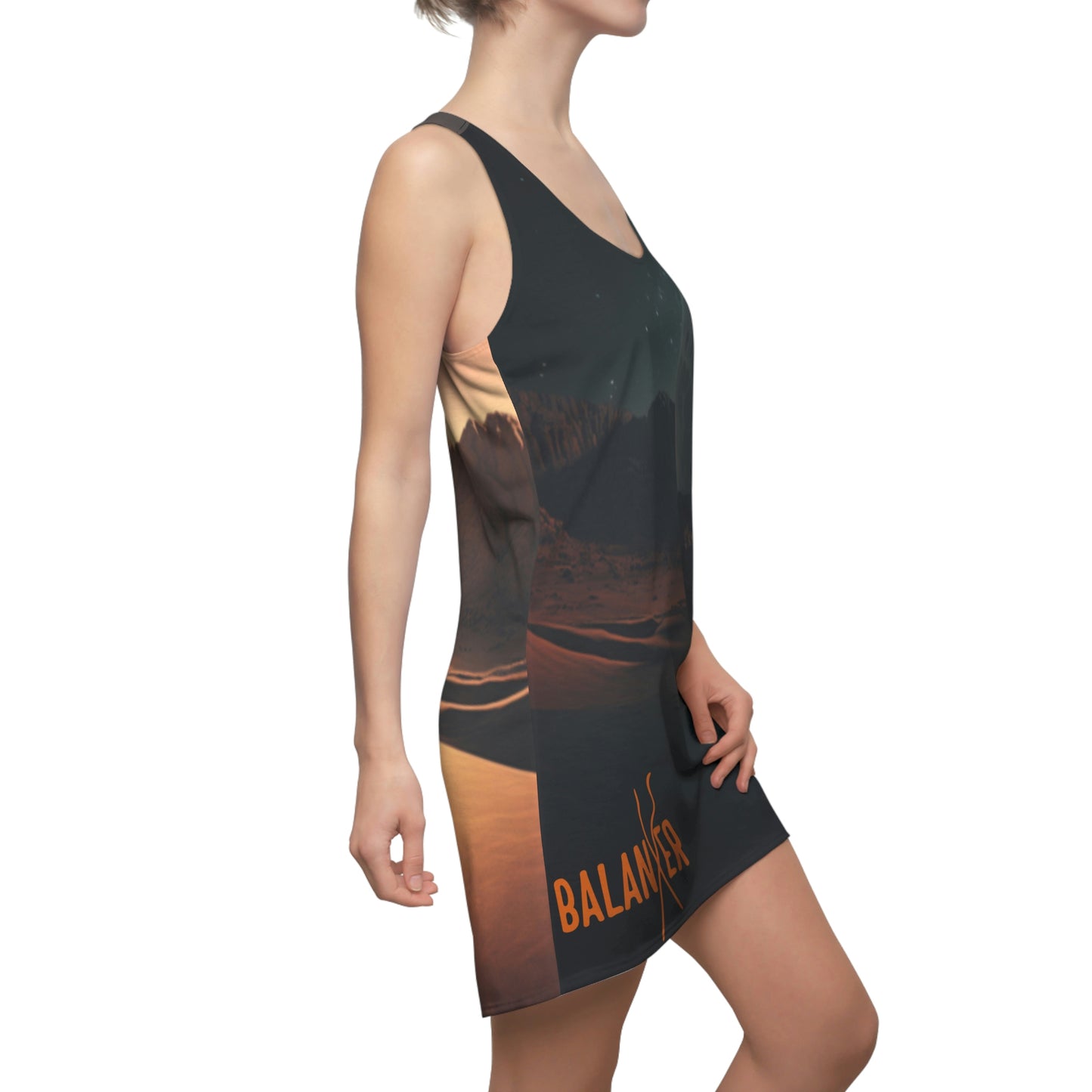 Balanxer Moon Women's Cut & Sew Racerback Dress (AOP)