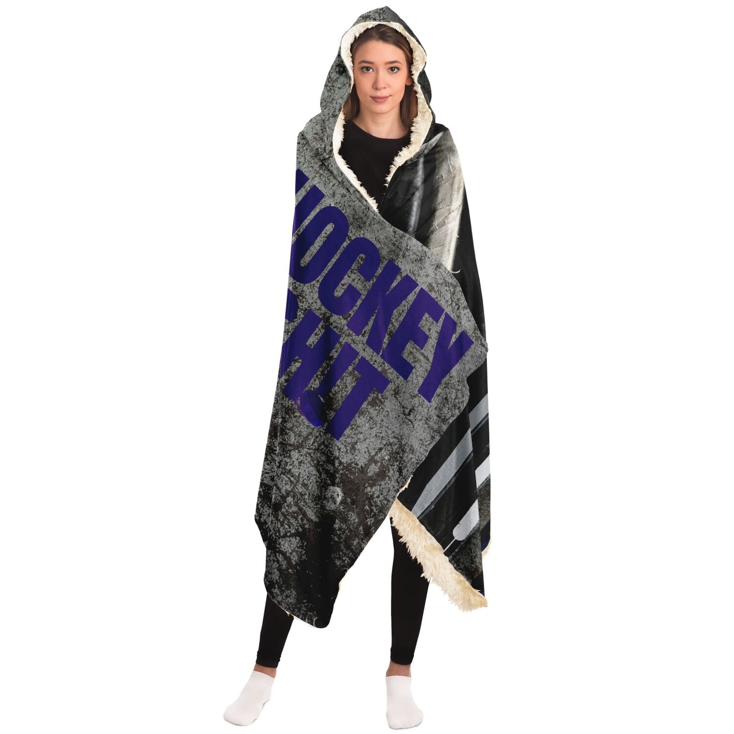 Purple Stick Hooded Blanket - AOP