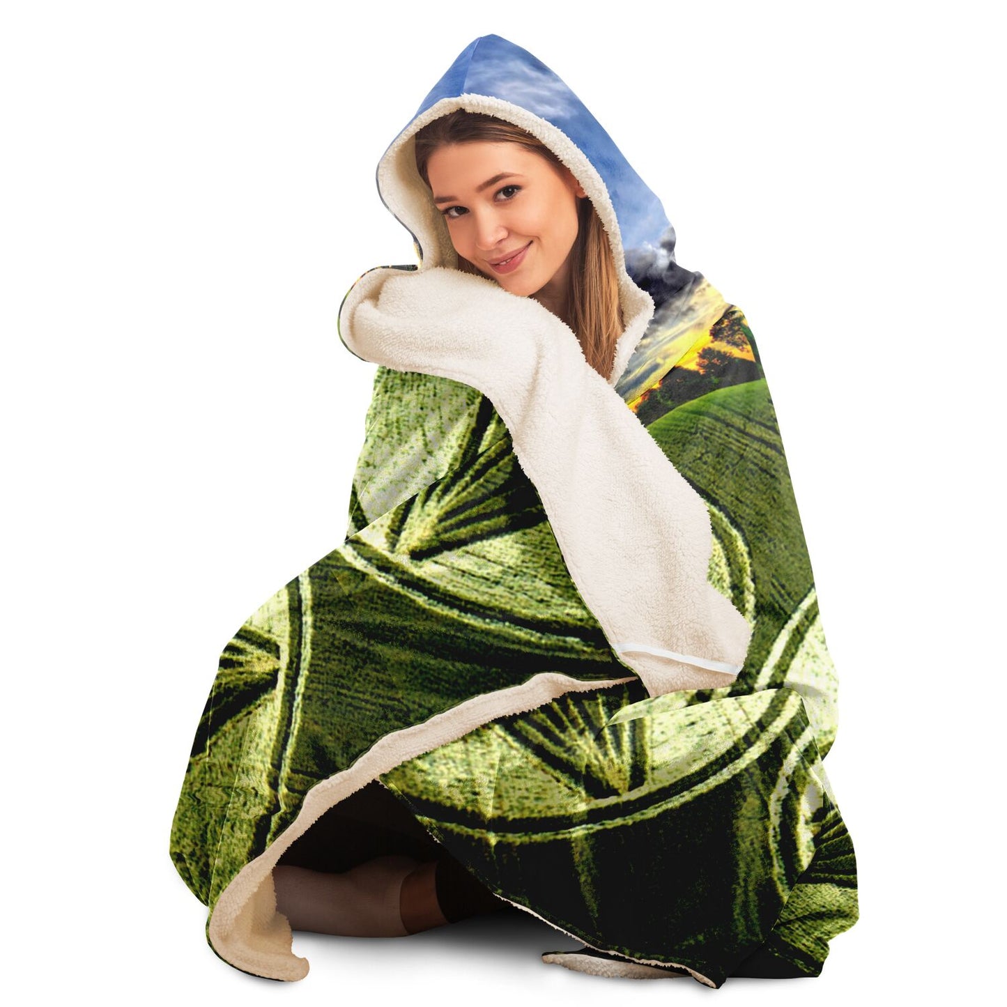 Crop Pyramid Hooded Blanket - AOP