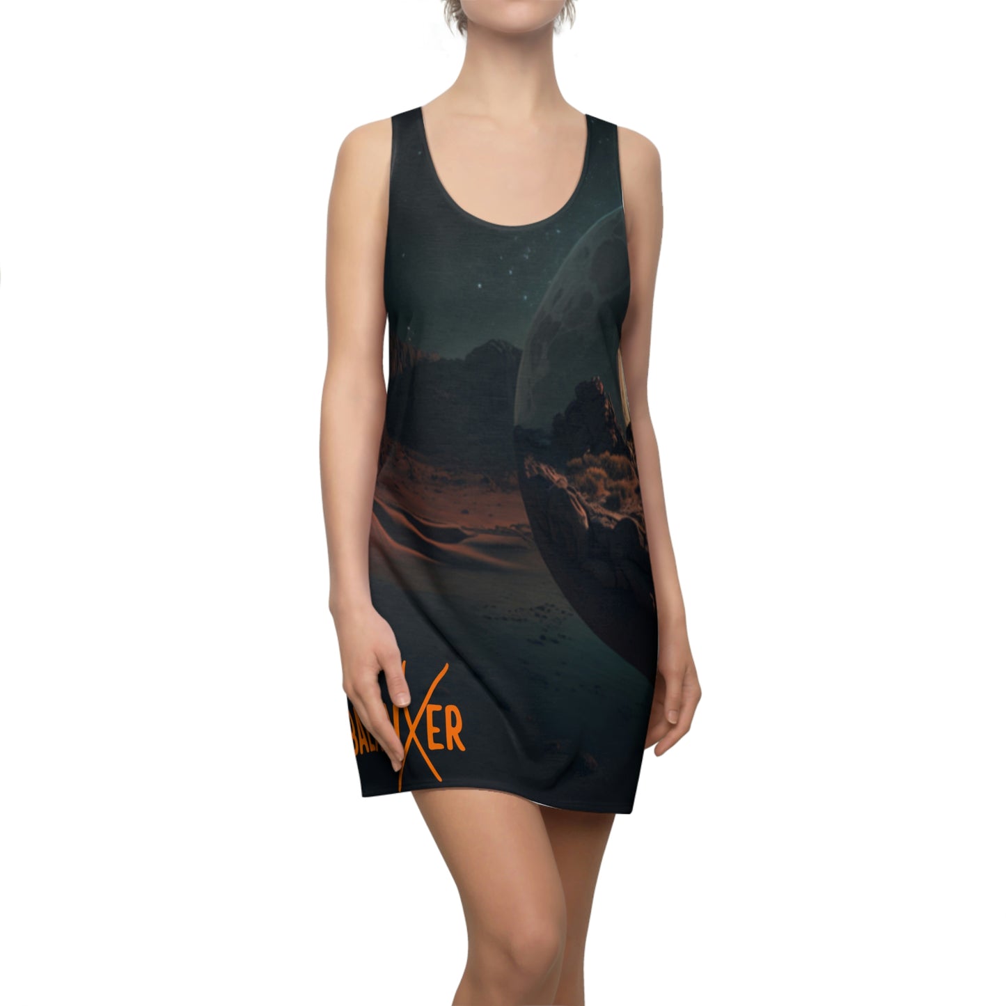 Balanxer Moon Women's Cut & Sew Racerback Dress (AOP)