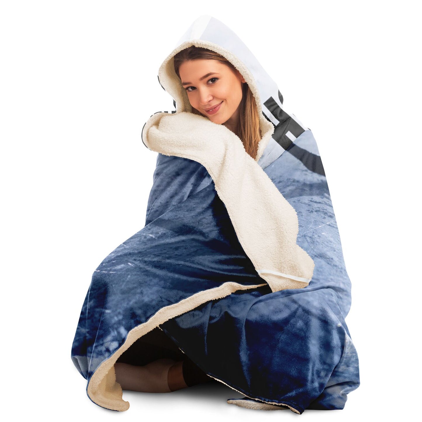 Black Ice Hooded Blanket - AOP