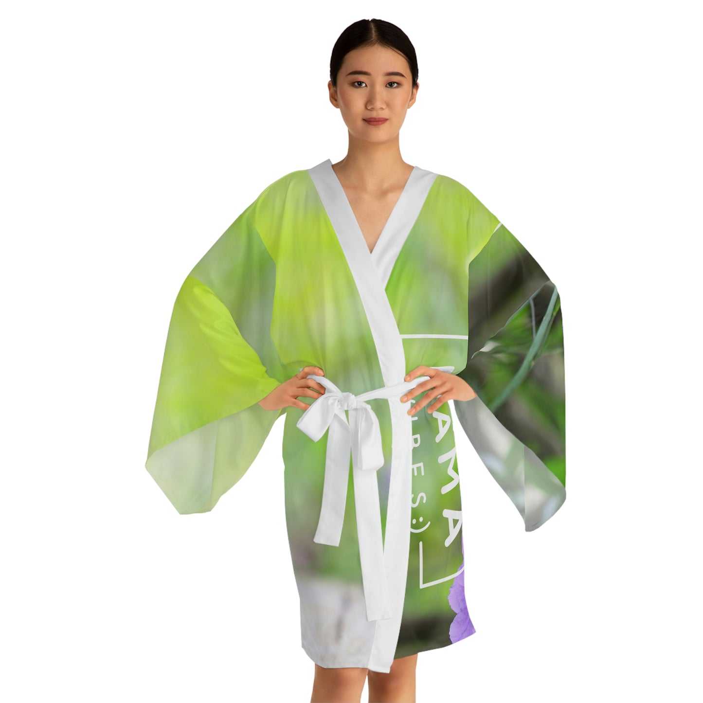 Flower Vibes Long Sleeve Kimono Robe (AOP)