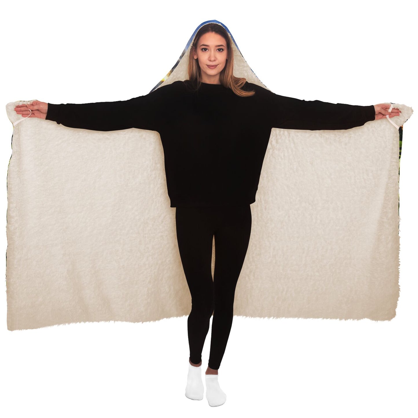 Crop Pyramid Hooded Blanket - AOP