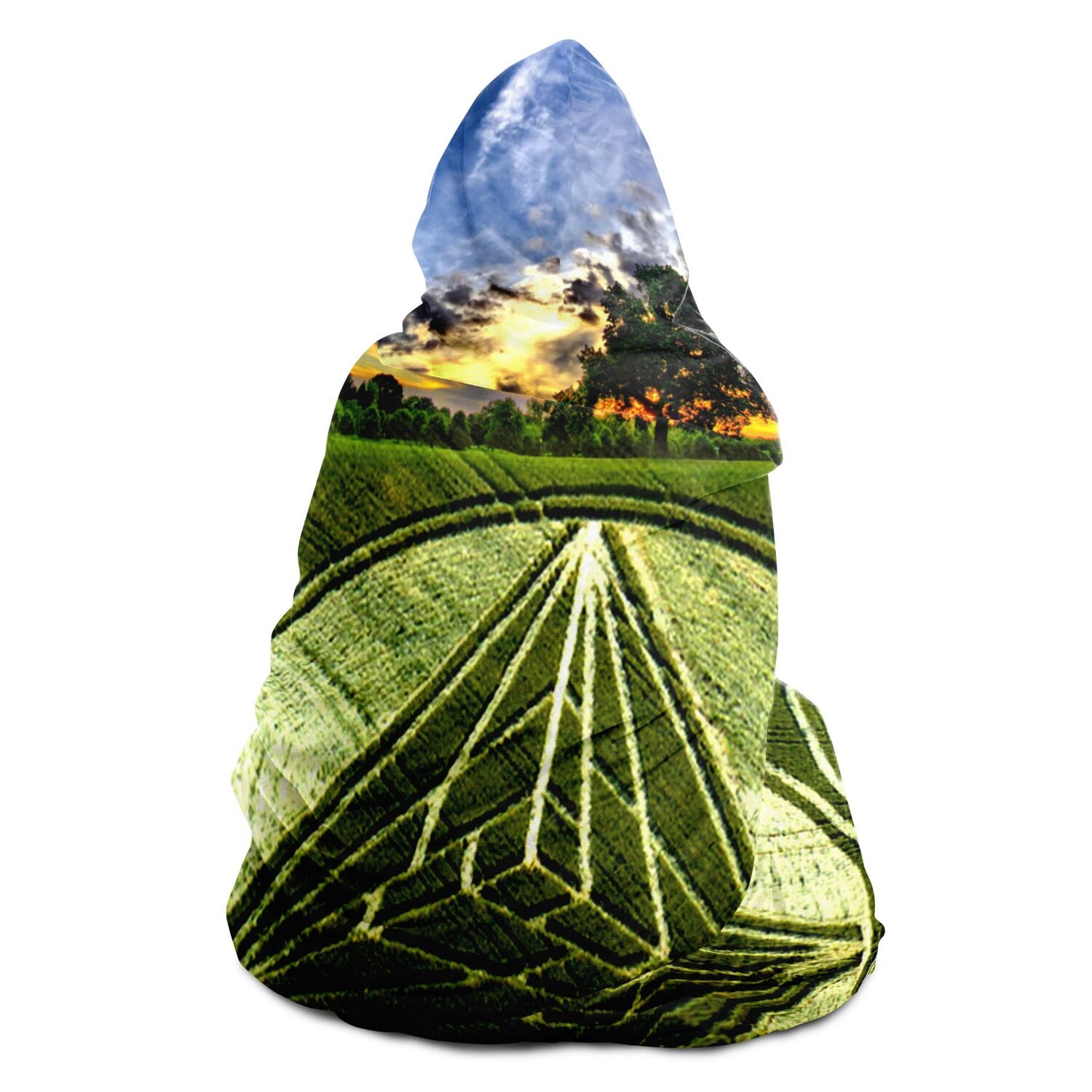 Crop Pyramid Hooded Blanket - AOP