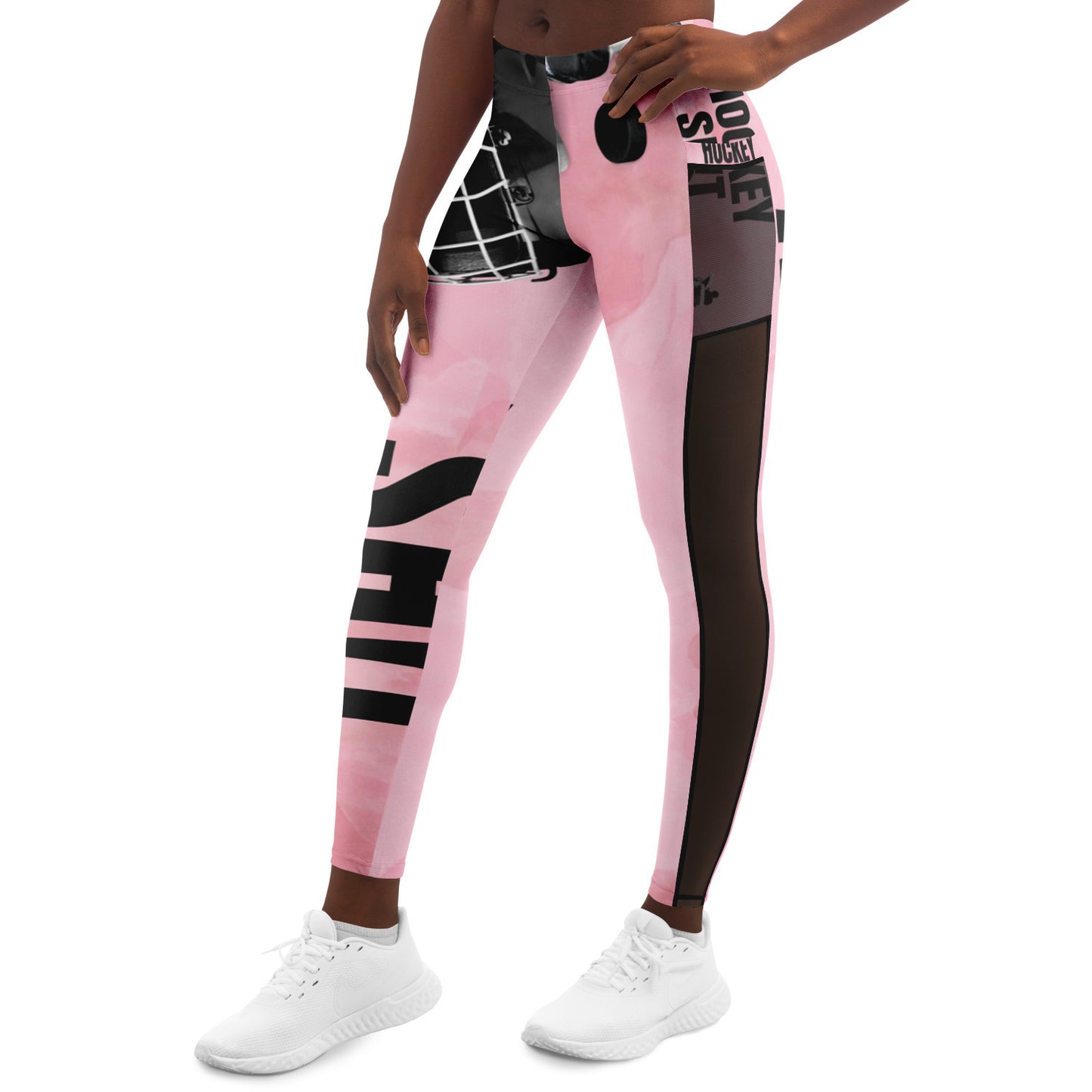 Pink Puck Mesh Pocket Legging - AOP