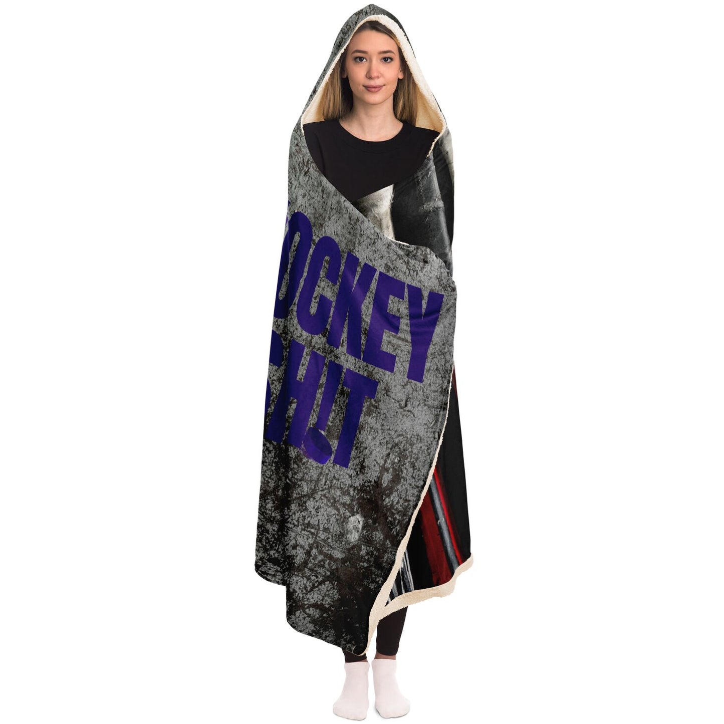 Purple Stick Hooded Blanket - AOP