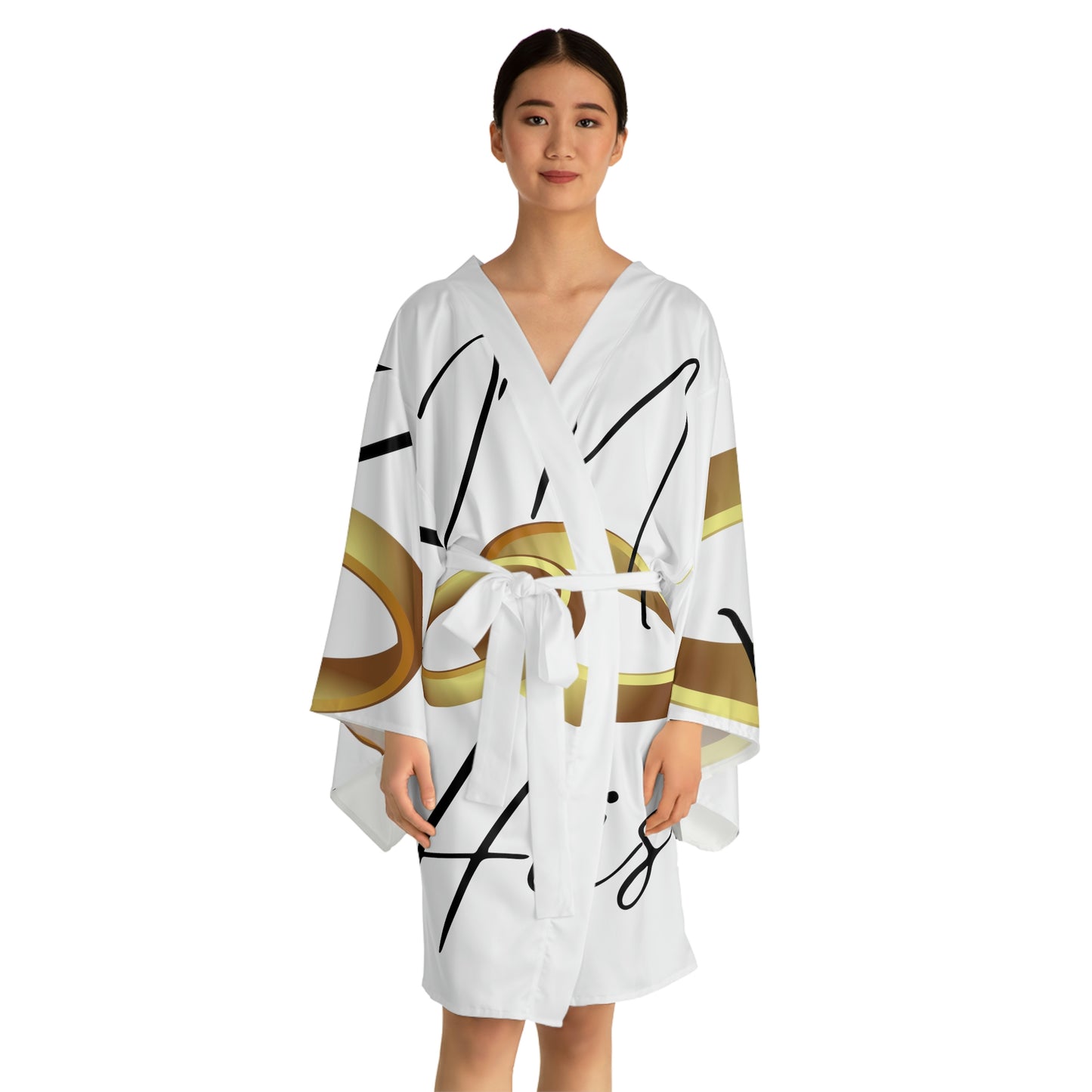 I'm His Rings Long Sleeve Kimono Robe (AOP)