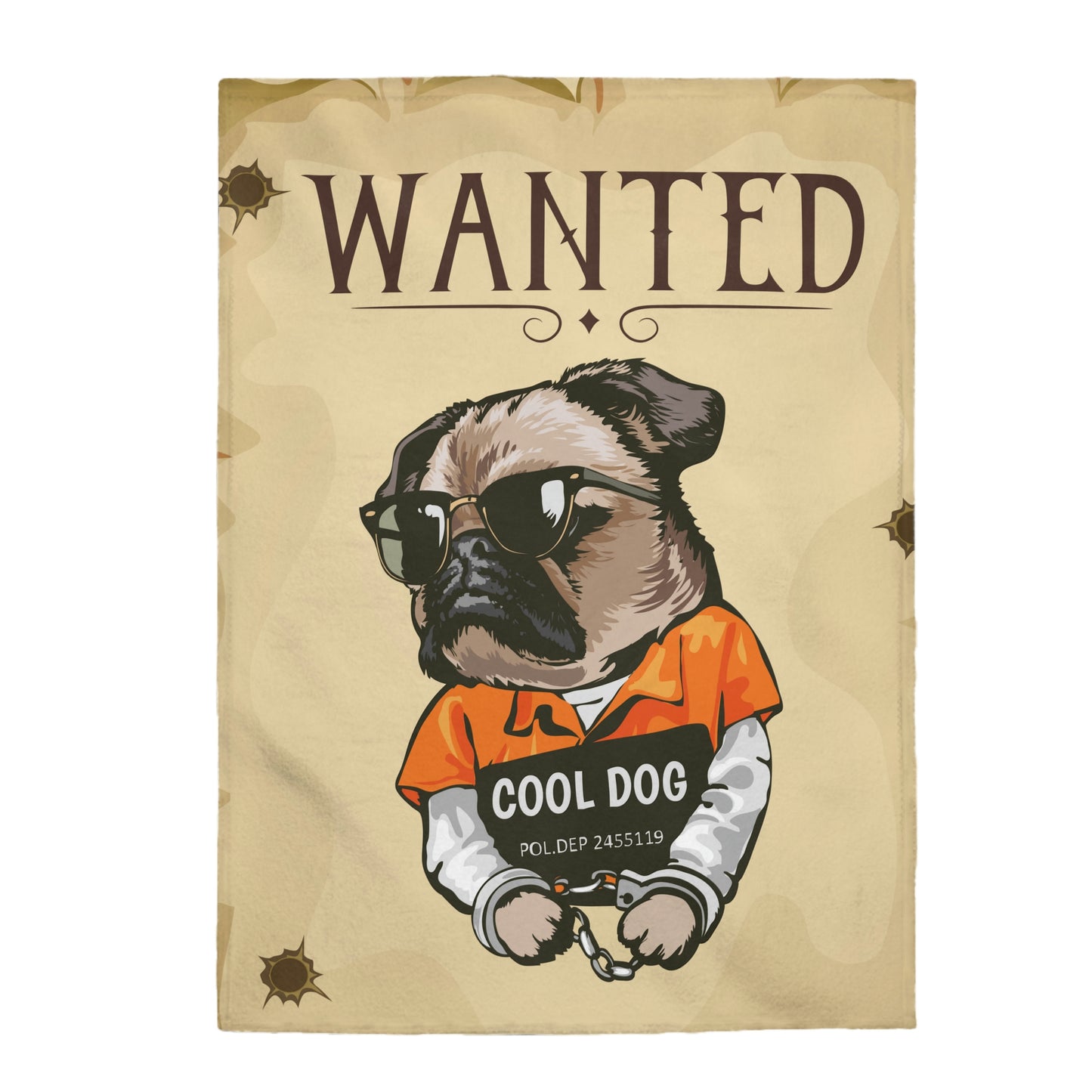 Wanted Dog Velveteen Plush Blanket