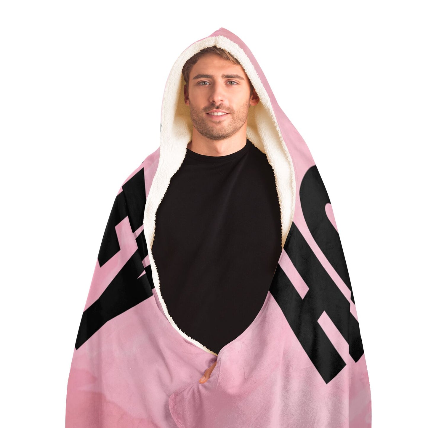 Pink Puck Hooded Blanket - AOP