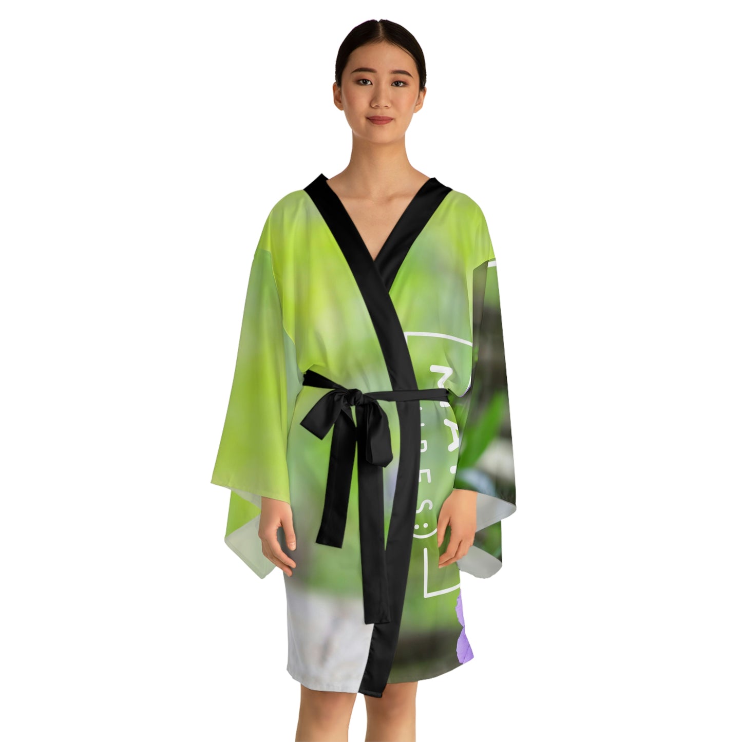 Flower Vibes Long Sleeve Kimono Robe (AOP)