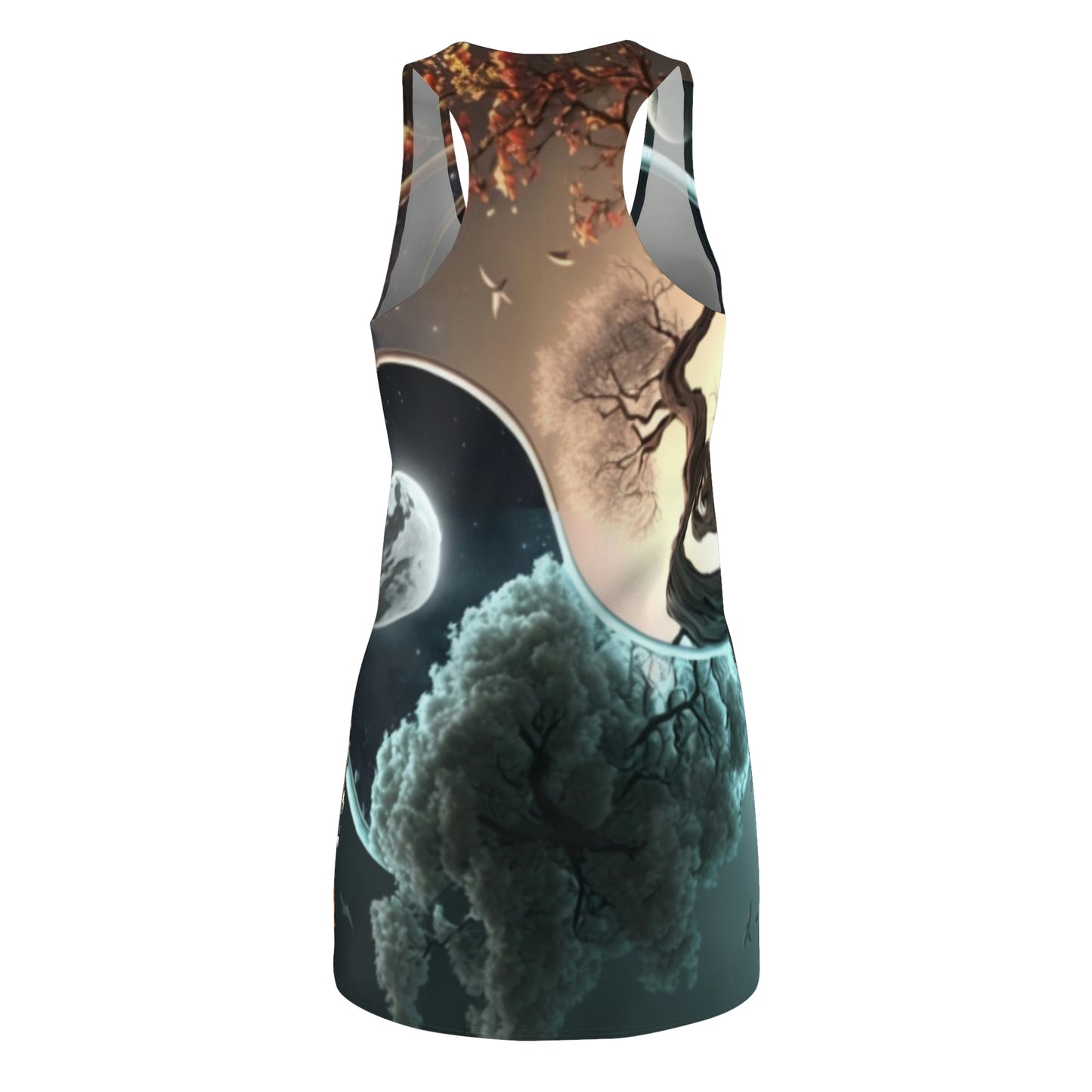 Balanxer Yin Yang Women's Cut & Sew Racerback Dress (AOP)