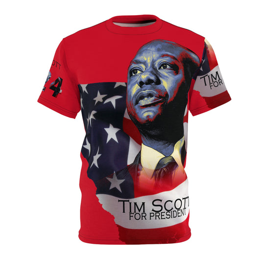 Tim Scott Red Unisex Cut & Sew Tee (AOP)