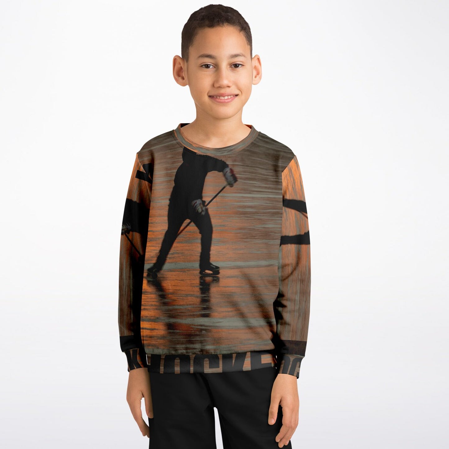 Sunset Puck Athletic Kids/Youth Sweatshirt – AOP