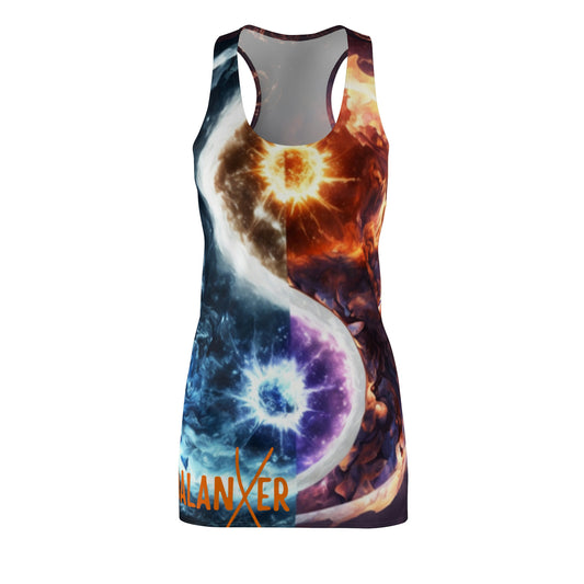 Balanxer Fire & Ice Women's Cut & Sew Racerback Dress (AOP)