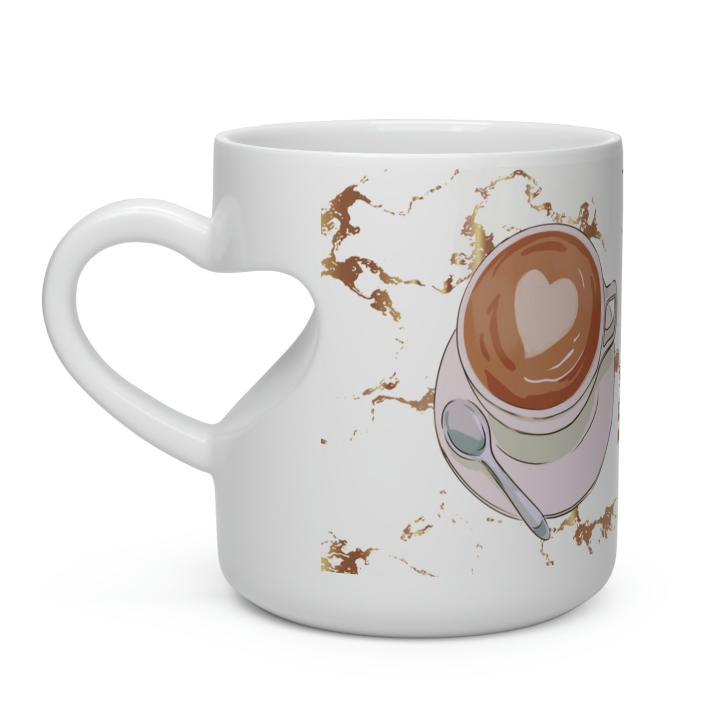 Coffee Brown Heart Shape Mug