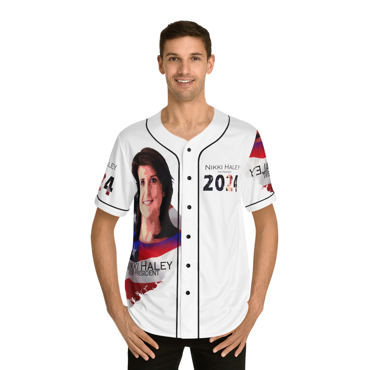 Nikki Haley Men's Baseball Jersey (AOP)