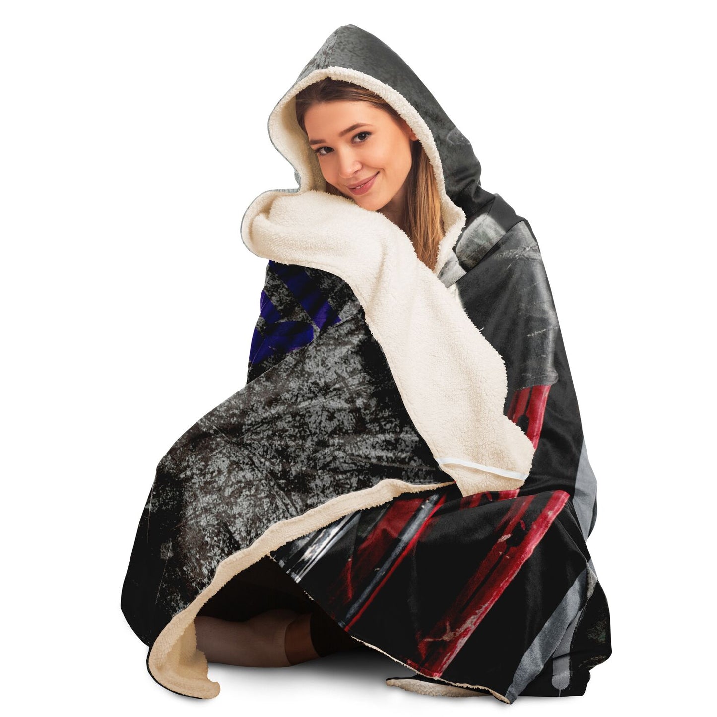 Purple Stick Hooded Blanket - AOP