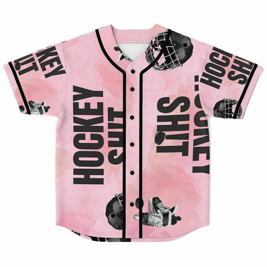 Pink Puck Baseball Jersey - AOP