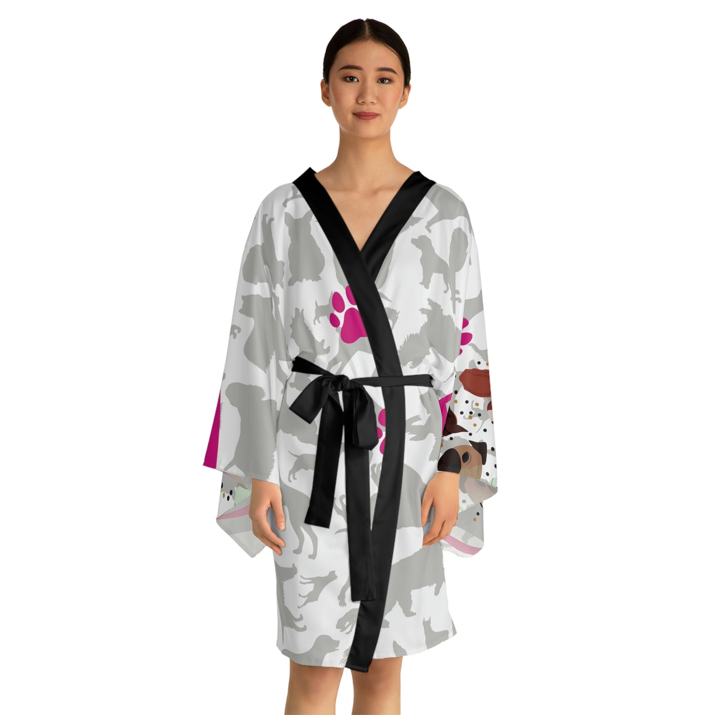 Pup Love Long Sleeve Kimono Robe (AOP)