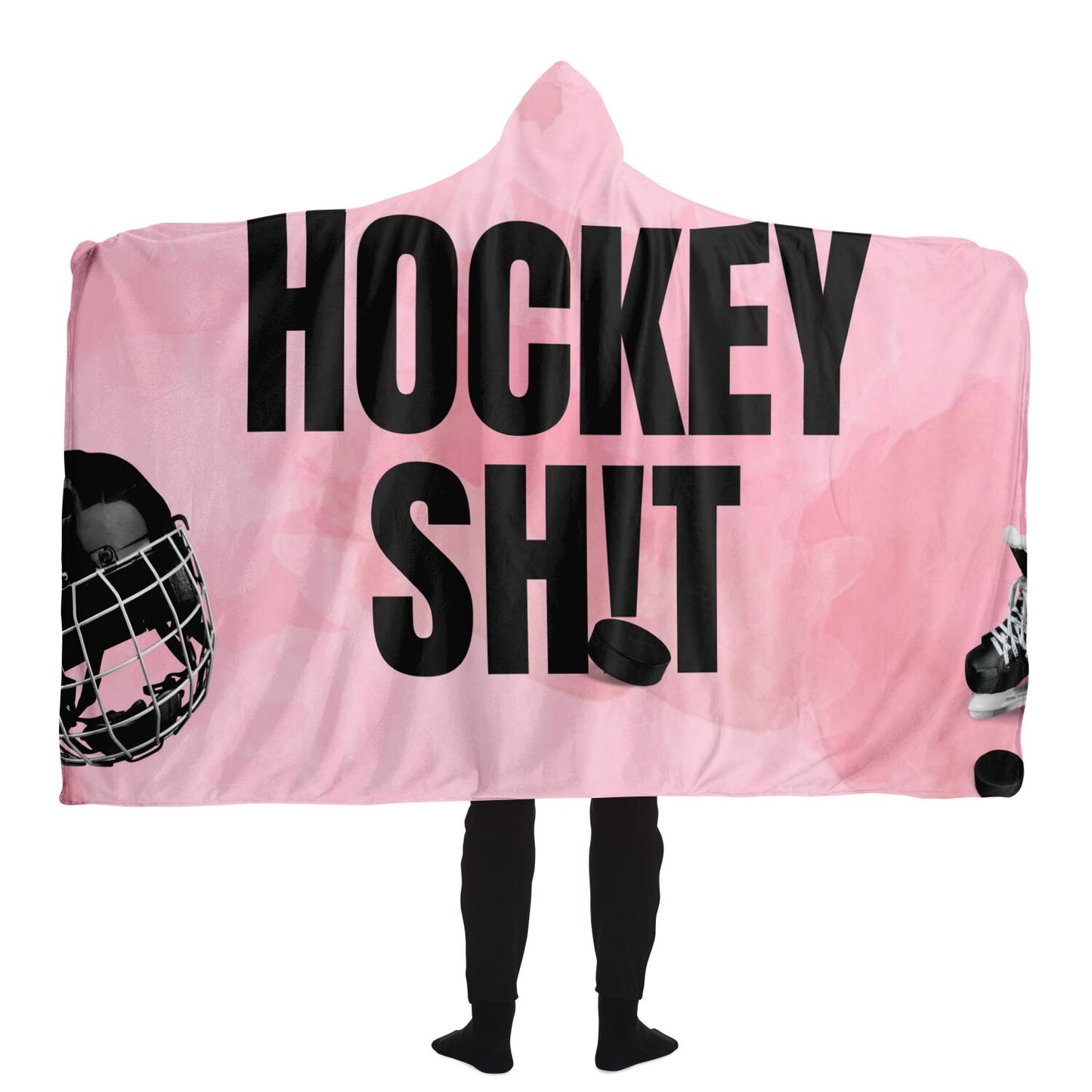 Pink Puck Hooded Blanket - AOP