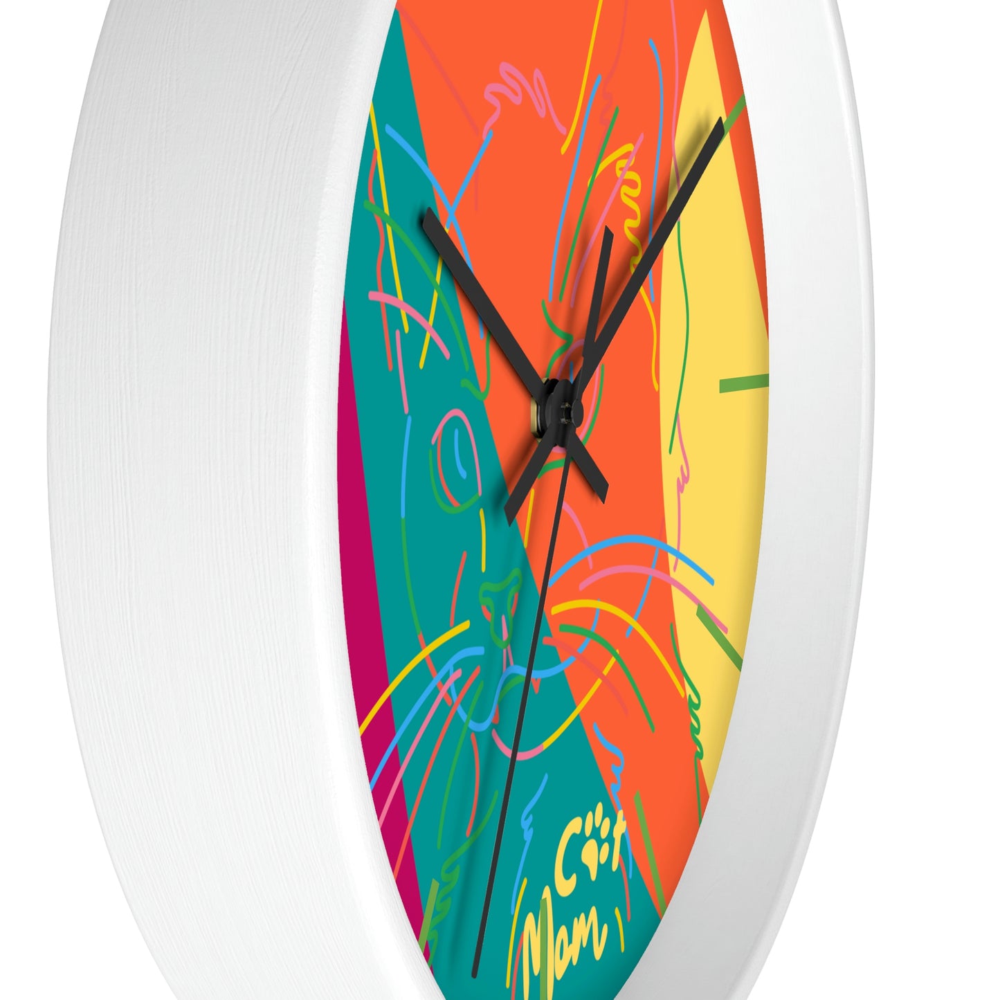 Cat Lines Wall Clock