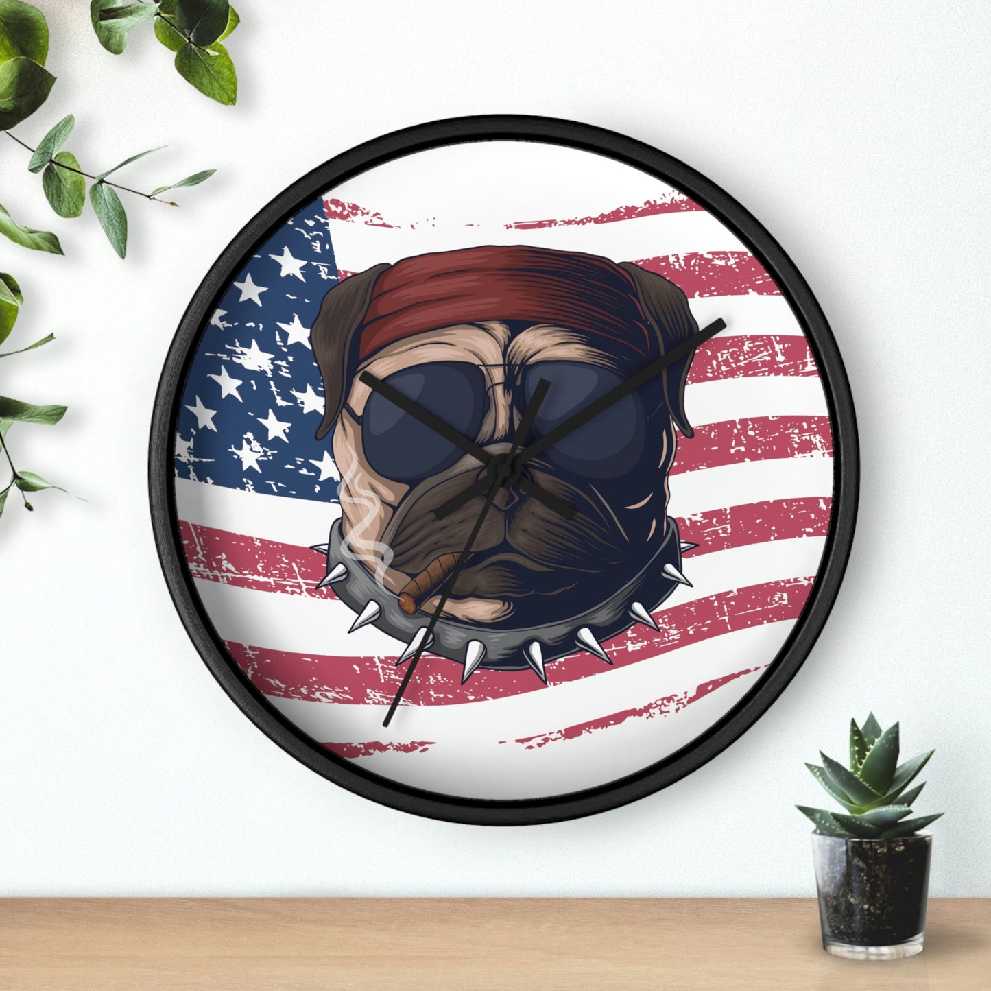 Dog USA Wall Clock