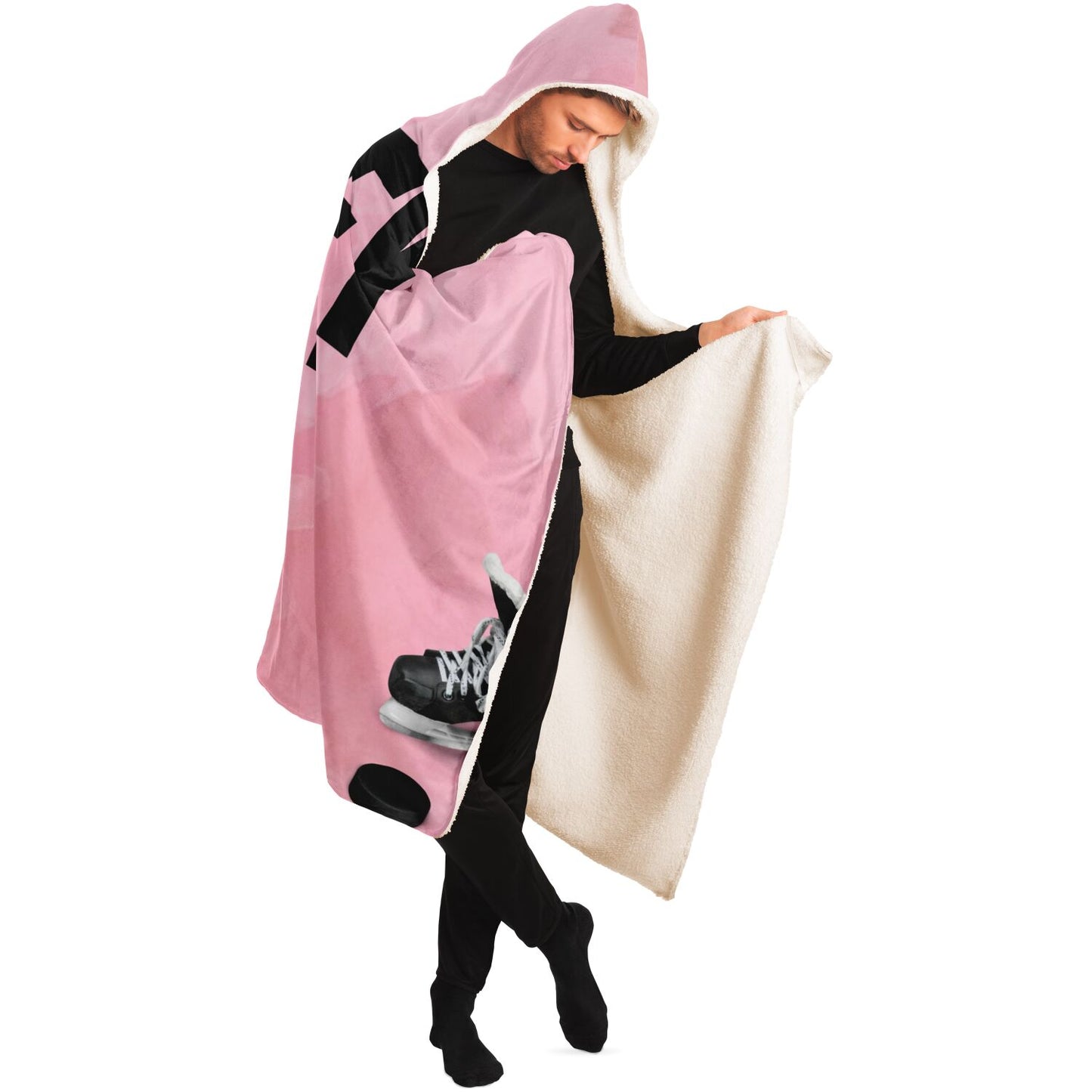 Pink Puck Hooded Blanket - AOP