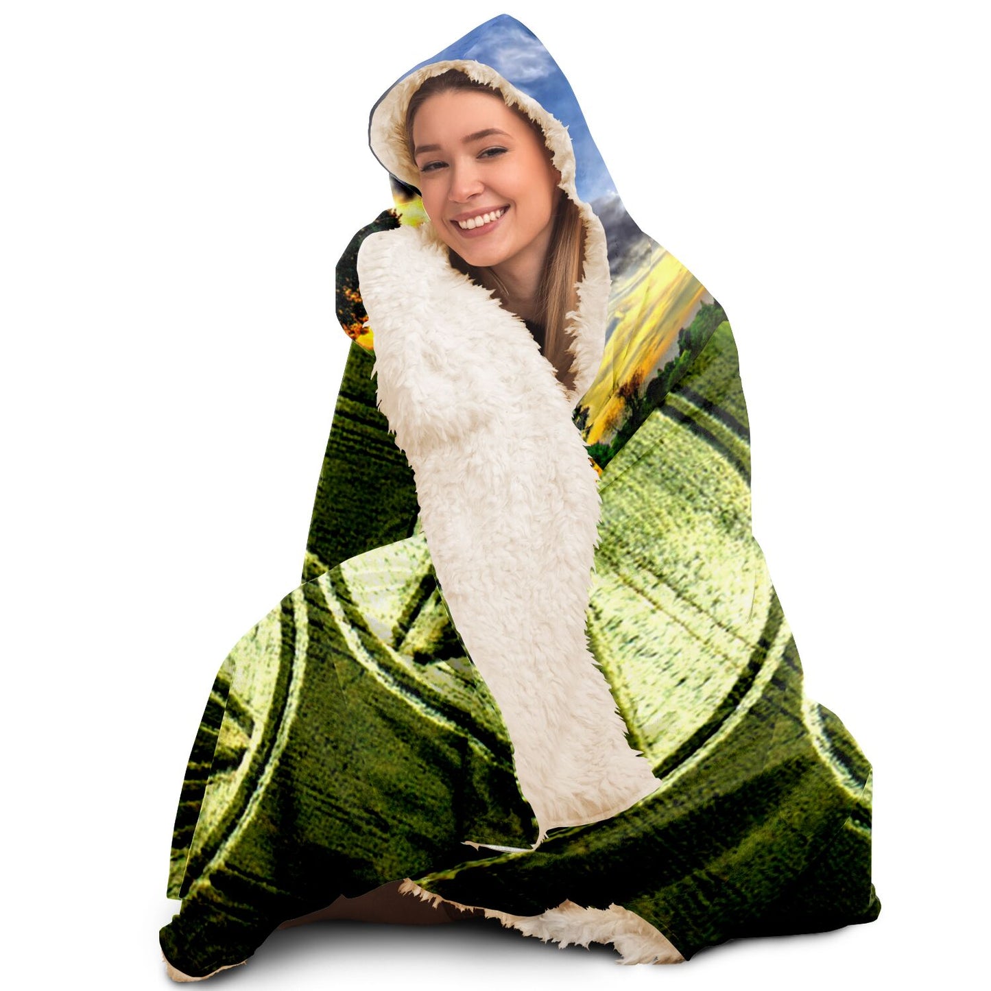 Crop Pyramid Hooded Blanket - AOP