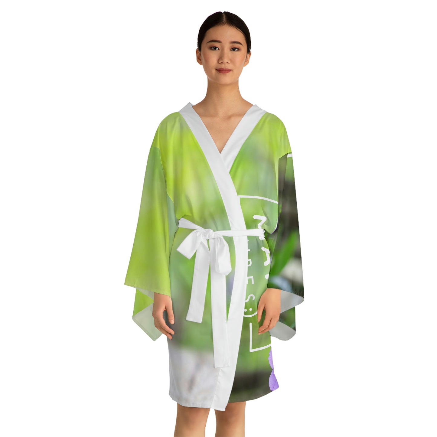 Flower Vibes Long Sleeve Kimono Robe (AOP)