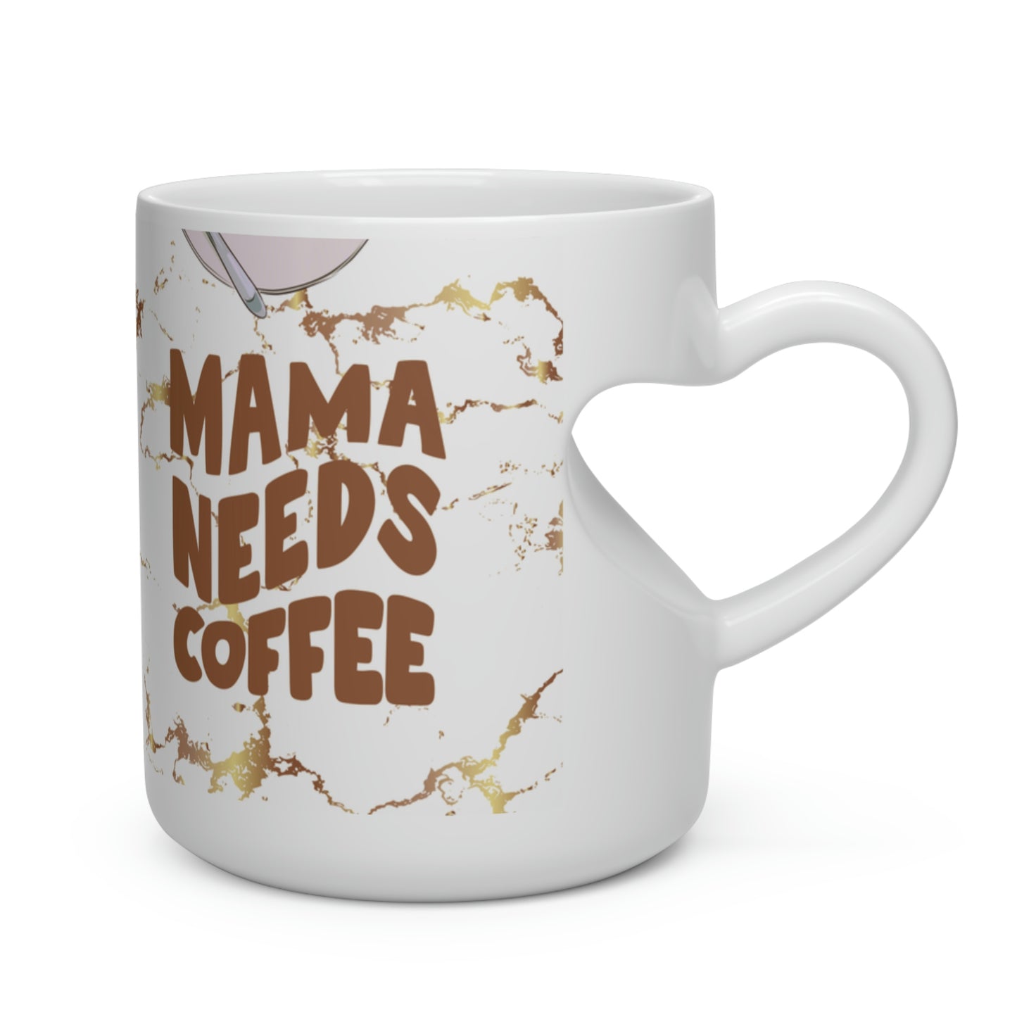 Coffee Brown Heart Shape Mug