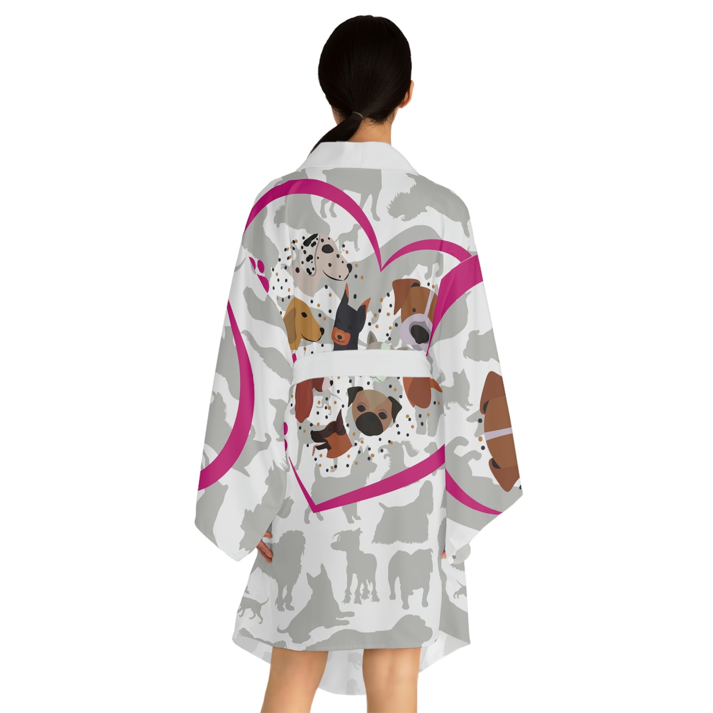 Pup Love Long Sleeve Kimono Robe (AOP)