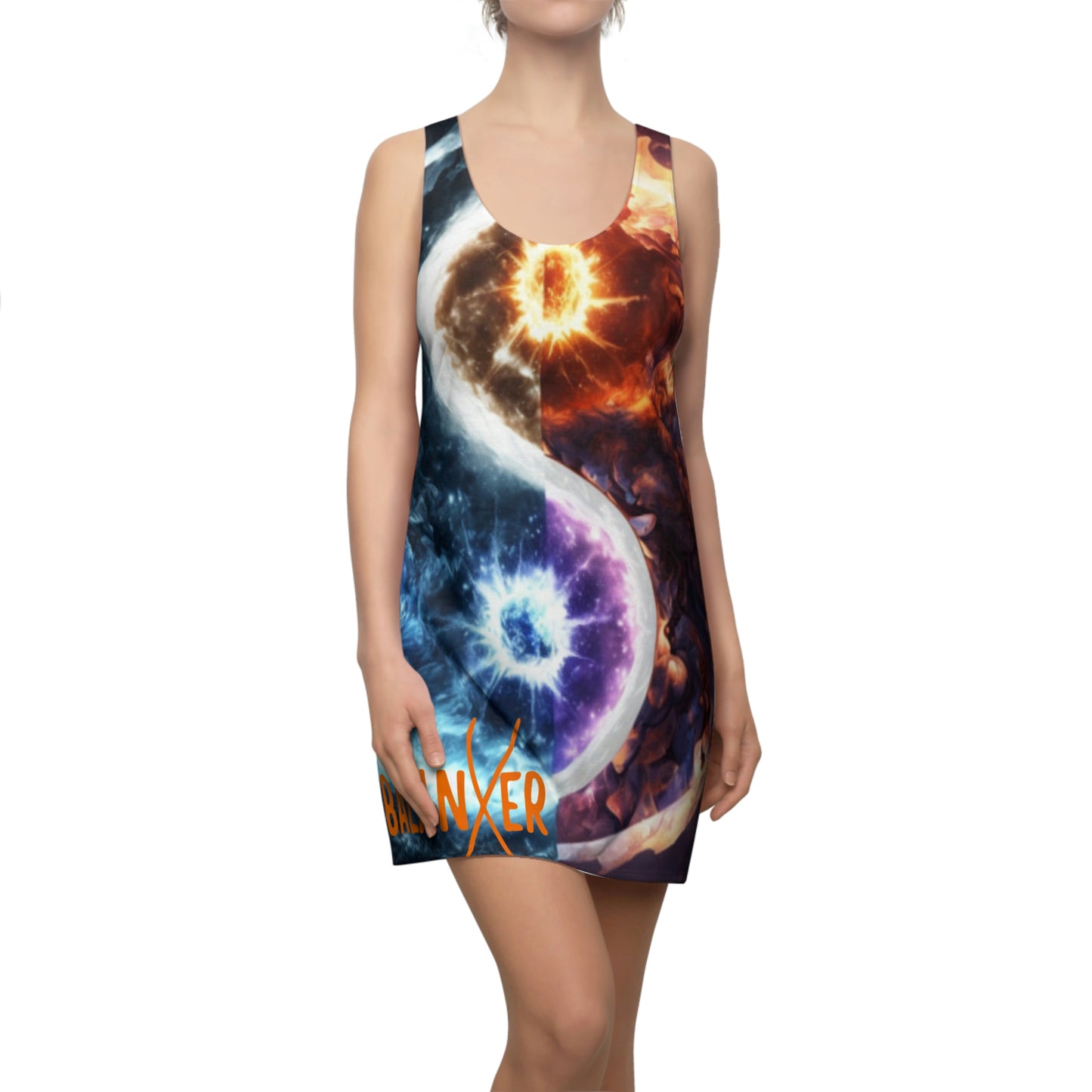 Balanxer Fire & Ice Women's Cut & Sew Racerback Dress (AOP)