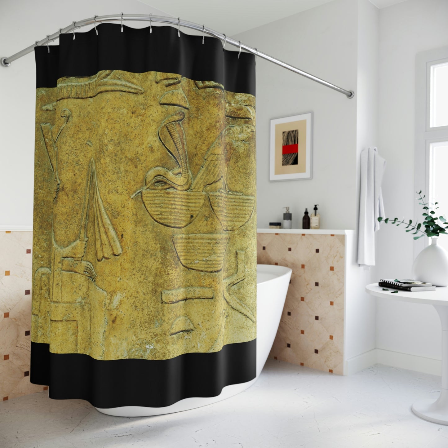 Hiero Healer Polyester Shower Curtain