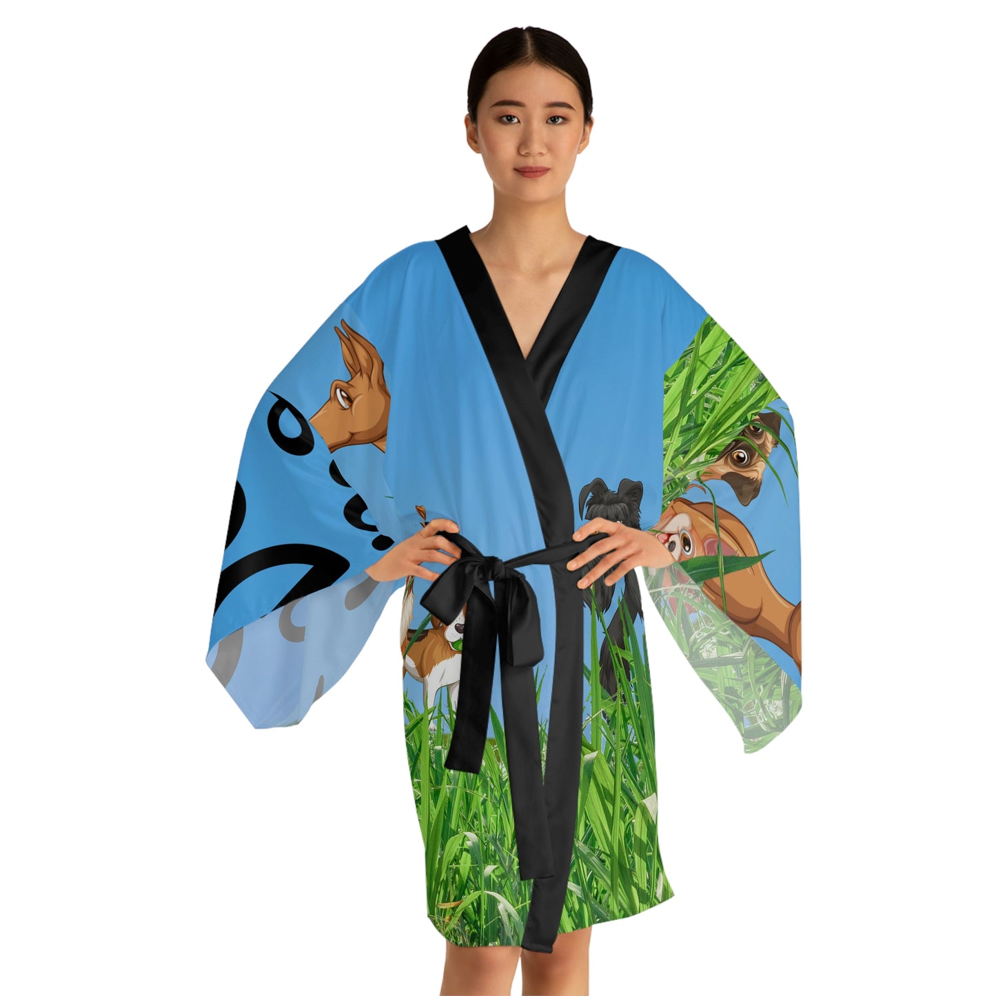 the Gang Long Sleeve Kimono Robe (AOP)