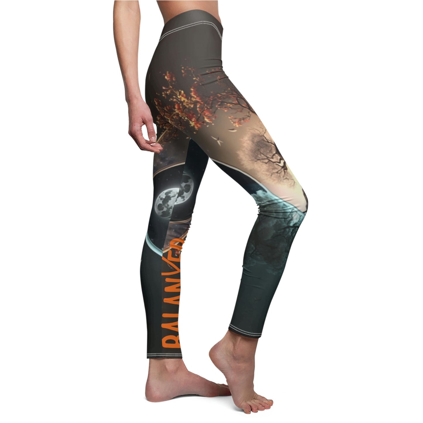 Balanxer Yin Yang Women's Cut & Sew Casual Leggings (AOP)