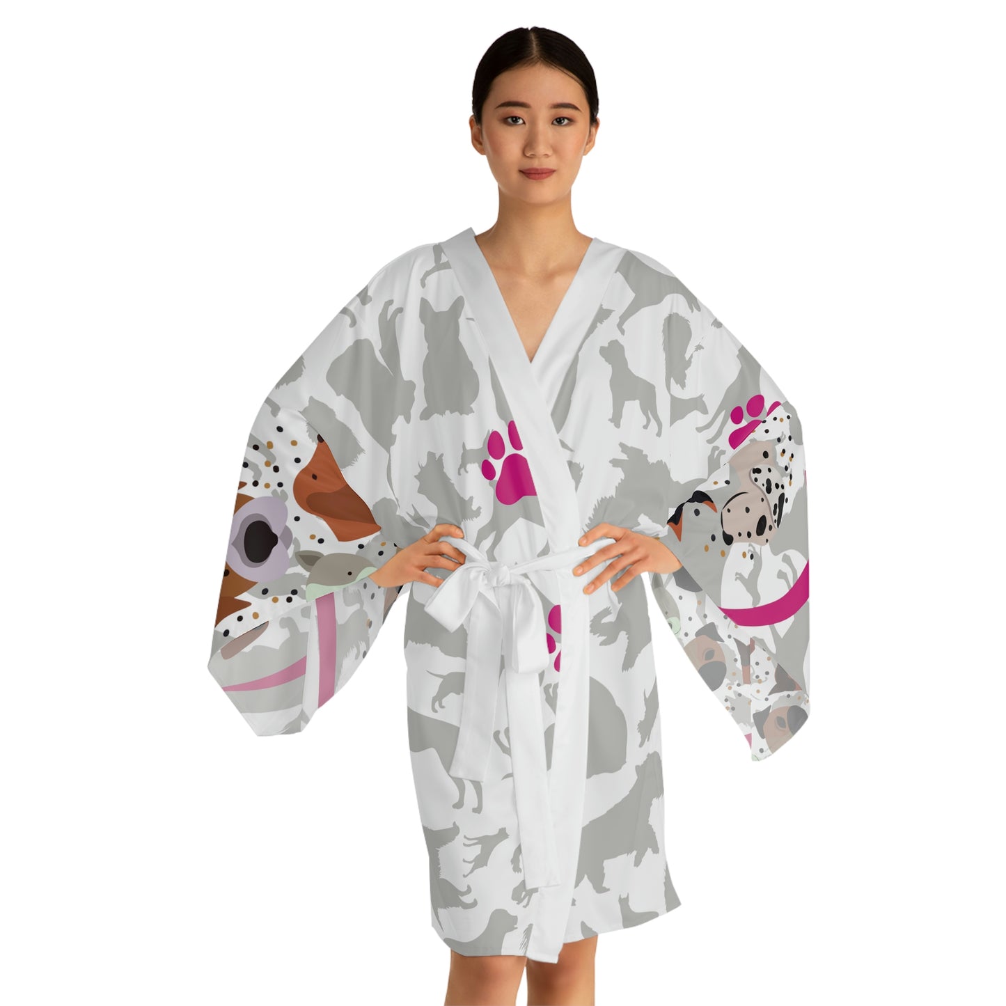 Pup Love Long Sleeve Kimono Robe (AOP)