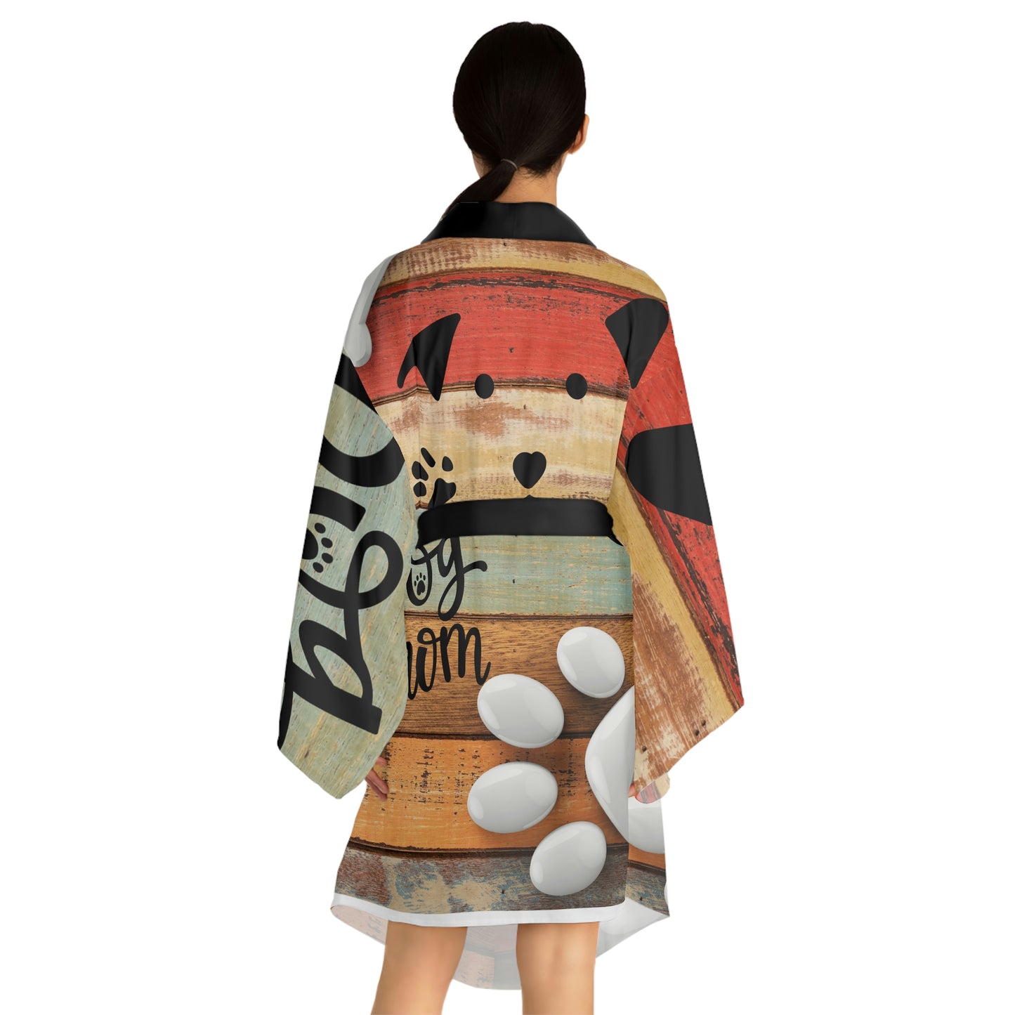 Wood Bone Long Sleeve Kimono Robe (AOP)