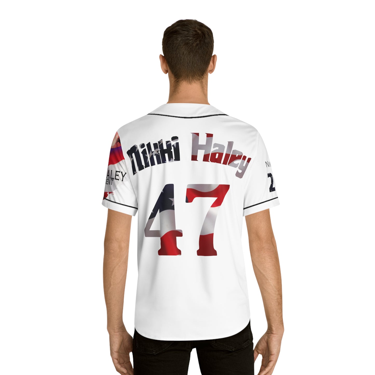 Nikki Haley Men's Baseball Jersey (AOP)