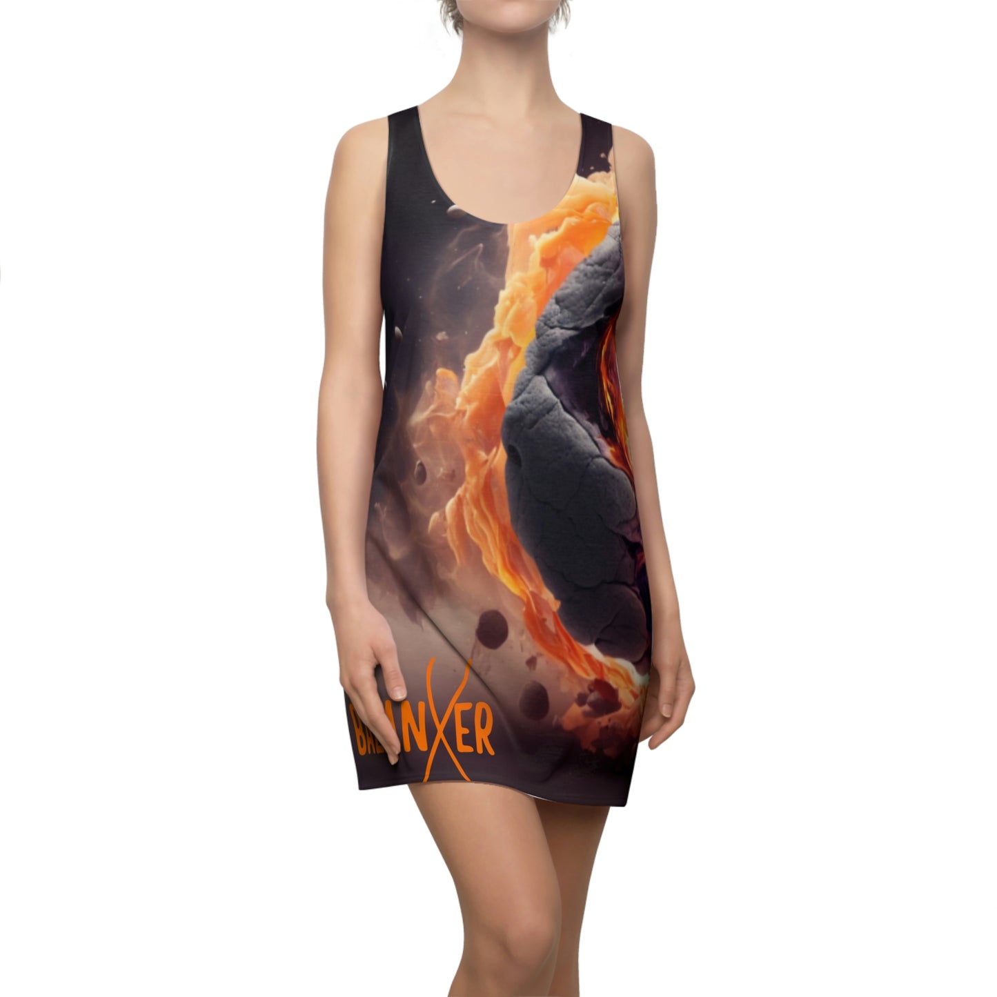 Balanxer Fire Cell Women's Cut & Sew Racerback Dress (AOP)