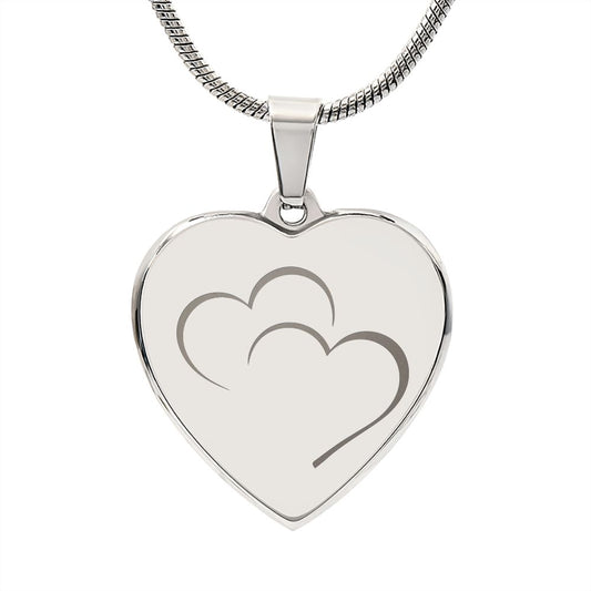 Engraved Double Heart Necklace
