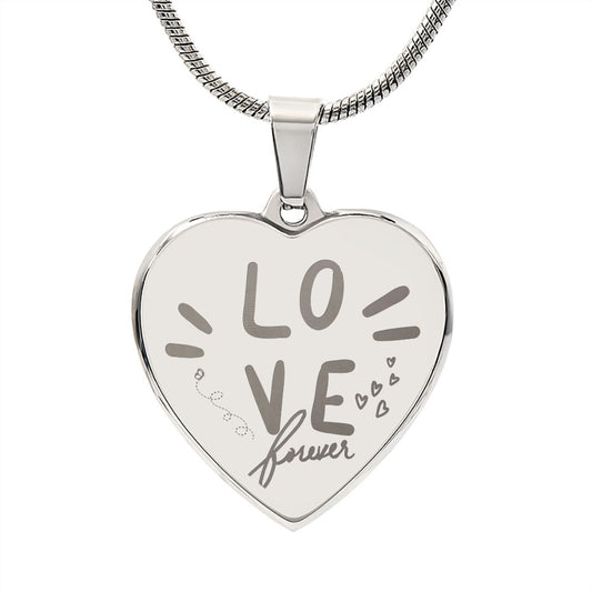 Love Forever Engraved Heart Necklace