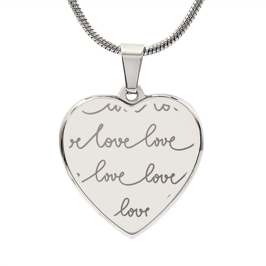 Love Engraved Heart Necklace