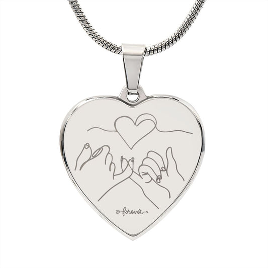 Forever Linked  Engraved Heart Necklace