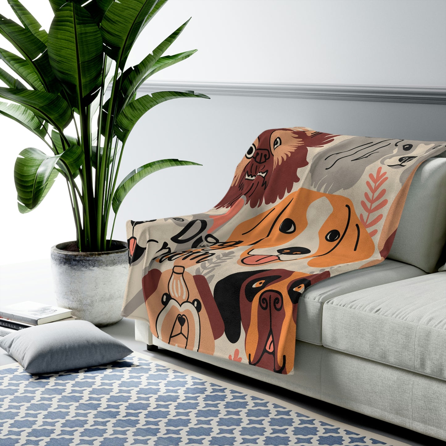 Few Dogs Velveteen Plush Blanket