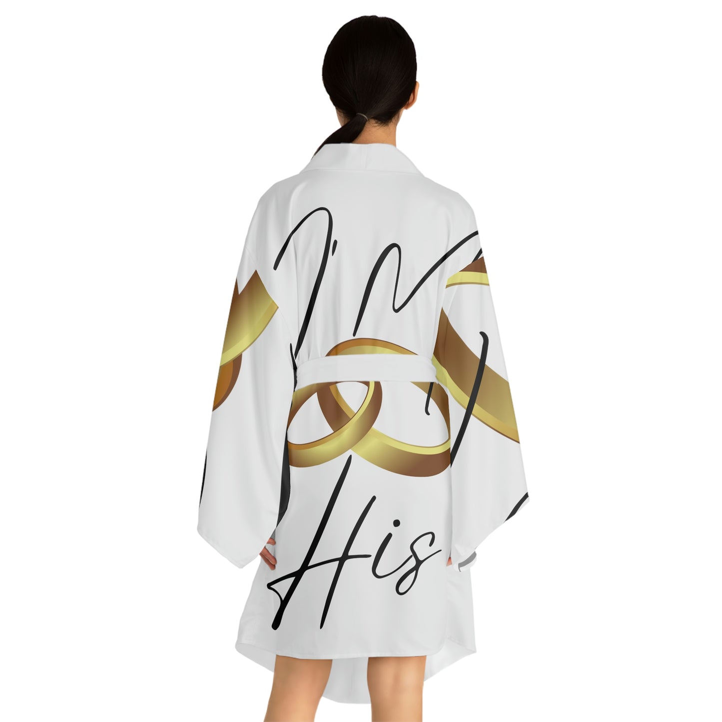 I'm His Rings Long Sleeve Kimono Robe (AOP)